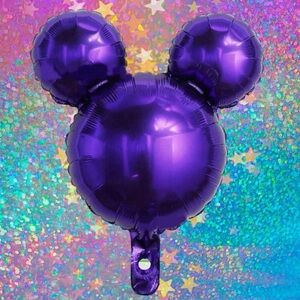 Purple Mickey Mouse Foil Balloons - 10 Pack